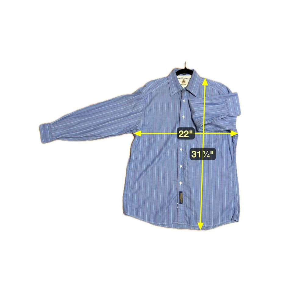 Tommy Hilfiger Old Money Button Down Shirt Mens Size 15-33 Vintage Pinstripe - Picture 7 of 7